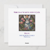 Art Nouveau Rabbit Ostergruß Feiertagskarte (Rückseite)