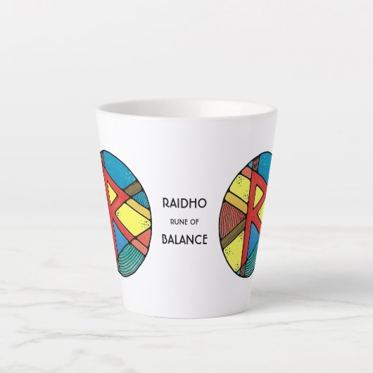 Art Nouveau Raidho Rune Latte Mug – BALANCE! Milchtasse (Vorderseite)