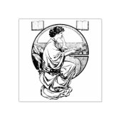 Art Nouveau Reading Books Rubber Briefmarke Gummistempel (Prägung)