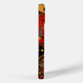 Art Nouveau Red Gold Cosmic Mosaik Personalisiert Case-Mate iPhone Hülle (Rückseite / Rechts)