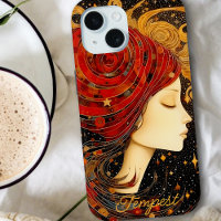 Art Nouveau Red Gold Cosmic Mosaik Personalisiert