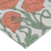 Art Nouveau Red Poppy Floral Print Tischdecke (Schrägansicht)