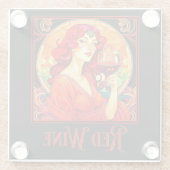 Art Nouveau Red Wine Glasuntersetzer (Rückseite)