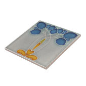 Art Nouveau Repro Antique Jugendstil Blaue Flora Fliese (Seite)
