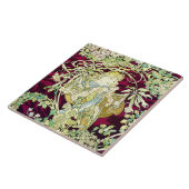 Art Nouveau Repro Schöne Frau mit Daisy Fliese (Seite)