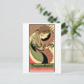 Art Nouveau, Restaurant, Vintage Werbung Postkarte (Stehend Vorderseite)