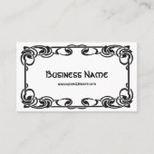 Art Nouveau Retro Chic Black Decoration Border Visitenkarte (Vorderseite)