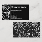 Art Nouveau Retro Chic Schwarz-weißes Blumenmuster Visitenkarte (Vorne/Hinten)