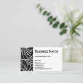 Art Nouveau Retro Chic Schwarz-weißes Blumenmuster Visitenkarte (Stehend Vorderseite)