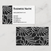 Art Nouveau Retro Chic Schwarz-weißes Blumenmuster Visitenkarte (Vorne/Hinten)