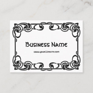 Art Nouveau Retro Chic Schwarze Dekorative Grenze Visitenkarte
