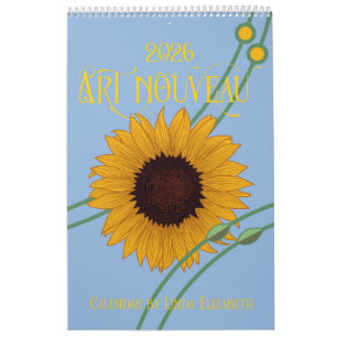 Art Nouveau Retro Floral Botanischer Kalender