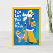 Art Nouveau Retro Hanukkah Grußkarte Dankeskarte (Vorderseite)