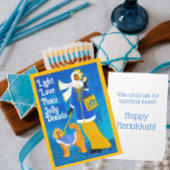 Art Nouveau Retro Hanukkah Grußkarte Dankeskarte