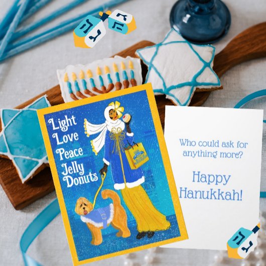 Art Nouveau Retro Hanukkah Grußkarte Dankeskarte