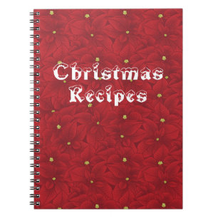 Art Nouveau Retro Red Floral Christmas Poinsettia Notizblock