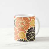 Art Nouveau Retro Tapete Design. Kaffeetasse (VorderseiteRechts)