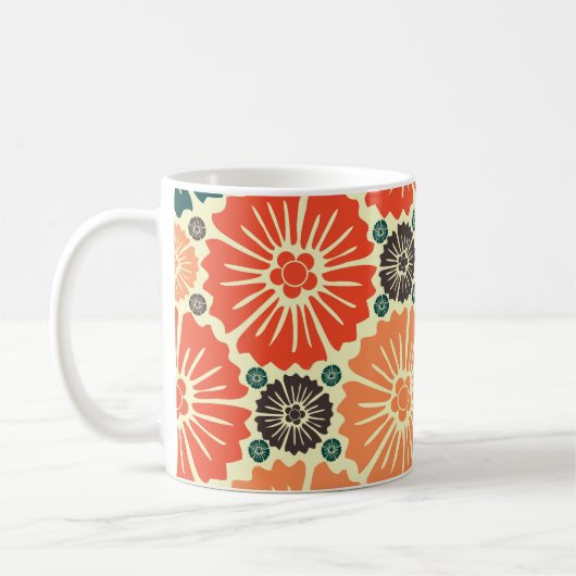 Art Nouveau Retro Tapete Design. Kaffeetasse (Links)