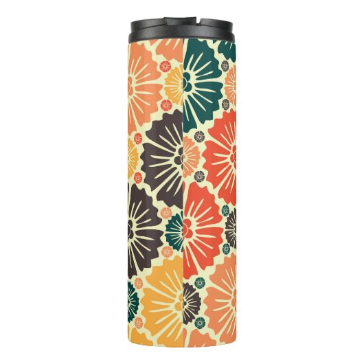 Art Nouveau Retro Tapete Design. Thermosbecher (Rückseite)