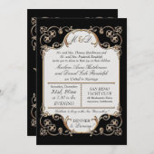 Art Nouveau Roaring 20er Deko Style Moderne Elegan Einladung (Vorne/Hinten)