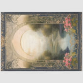 Art Nouveau Rokoko Castle Navy n Gold Ephemera 5A Seidenpapier (Vorderseite)