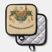 Art Nouveau Rooster & Chickens Bauernhof Zuhause Topflappen (Vorderseite/Rückseite)