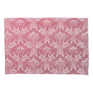 Art nouveau, rosa, Blumenmuster, metallischer Chic Kissenbezug