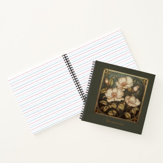 Art Nouveau Rosa canina Timeless Charm Notizblock (Innenseite)
