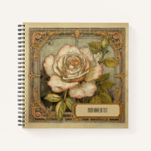 Art Nouveau Rosa gallica Notizblock