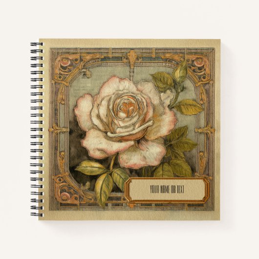 Art Nouveau Rosa gallica Notizblock (Vorderseite)