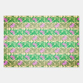 Art Nouveau rosa Wasserliliendamast Geschenkpapier Set (Vorderseite 2)