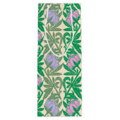 Art Nouveau rosa Wasserliliendamast Geschenktüte Für Weinflaschen (Rückseite)
