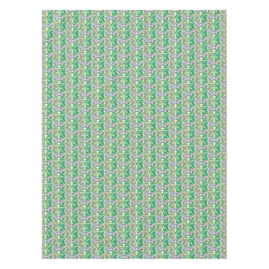 Art Nouveau rosa Wasserliliendamast Tischdecke (Vorderseite)