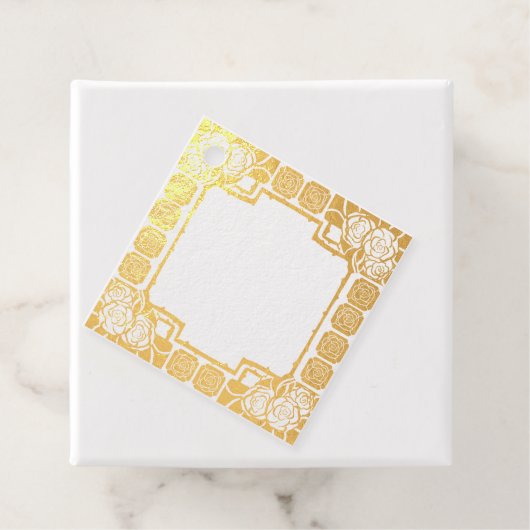 Art Nouveau Rose Border Rubber Stamp Geschenkanhänger (Mit Box)