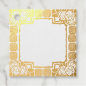 Art Nouveau Rose Border Rubber Stamp Geschenkanhänger (Vorderseite)