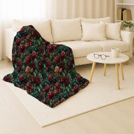 Art Nouveau Rose Türkis Gold Kuscheldecke aus Sher Sherpadecke