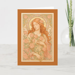 Art Nouveau Rosenjungfrau Karte