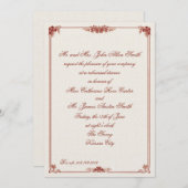 Art Nouveau Rot Borough Probe Dinner Einladung (Vorne/Hinten)