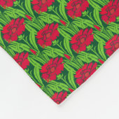 Art Nouveau Rote Nelken Blumendach Fleecedecke (Ecke)