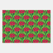 Art Nouveau Rote Nelken Blumendach Geschenkpapier Set (Vorderseite 3)