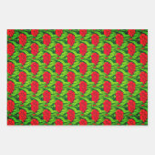 Art Nouveau Rote Nelken Blumendach Geschenkpapier Set (Vorderseite 2)