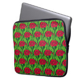 Art Nouveau Rote Nelken Blumendach Laptopschutzhülle (Vorderseite Links)