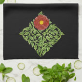 Art Nouveau Rote Rose De Morgan Geschirrtuch (Gefaltet)