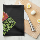 Art Nouveau Rote Rose De Morgan Geschirrtuch (Viertel Falte)