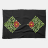 Art Nouveau Rote Rose De Morgan Geschirrtuch (Horizontal)