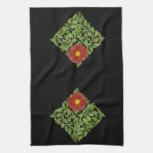 Art Nouveau Rote Rose De Morgan Geschirrtuch (Vertikal)