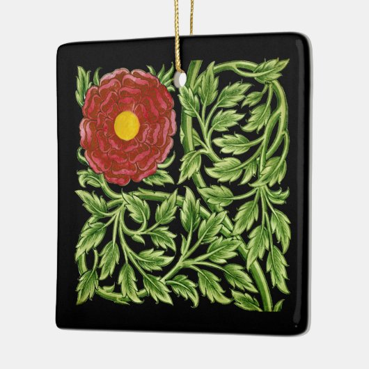 Art Nouveau Rote Rose De Morgan Keramikornament (Links)