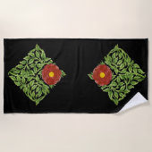 Art Nouveau Rote Rose De Morgan Strandtuch (Vorderseite)