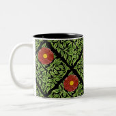 Art Nouveau Rote Rose De Morgan Zweifarbige Tasse (Links)