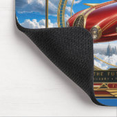 Art Nouveau rotes Flugauto Mousepad (Ecke)